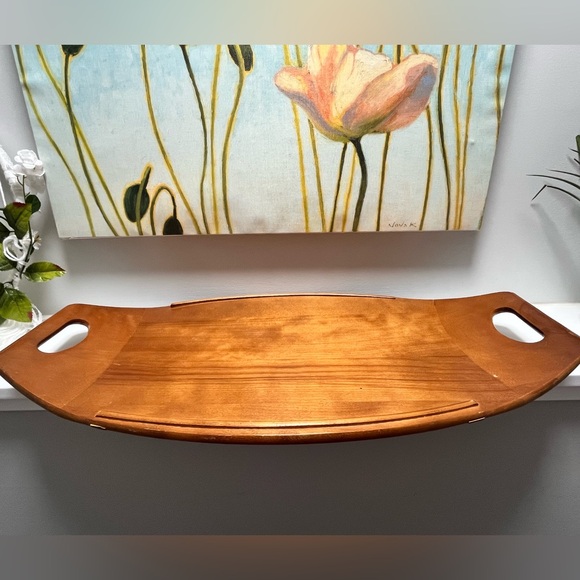 Baribocraft Canada Wood Serving Tray with Handles 24x12in Vintage - Picture 7 of 9